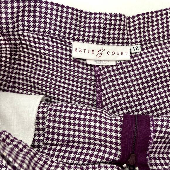 Bette & Court Skort Purple Plaid Pattern Womens 12 - Picture 9 of 10